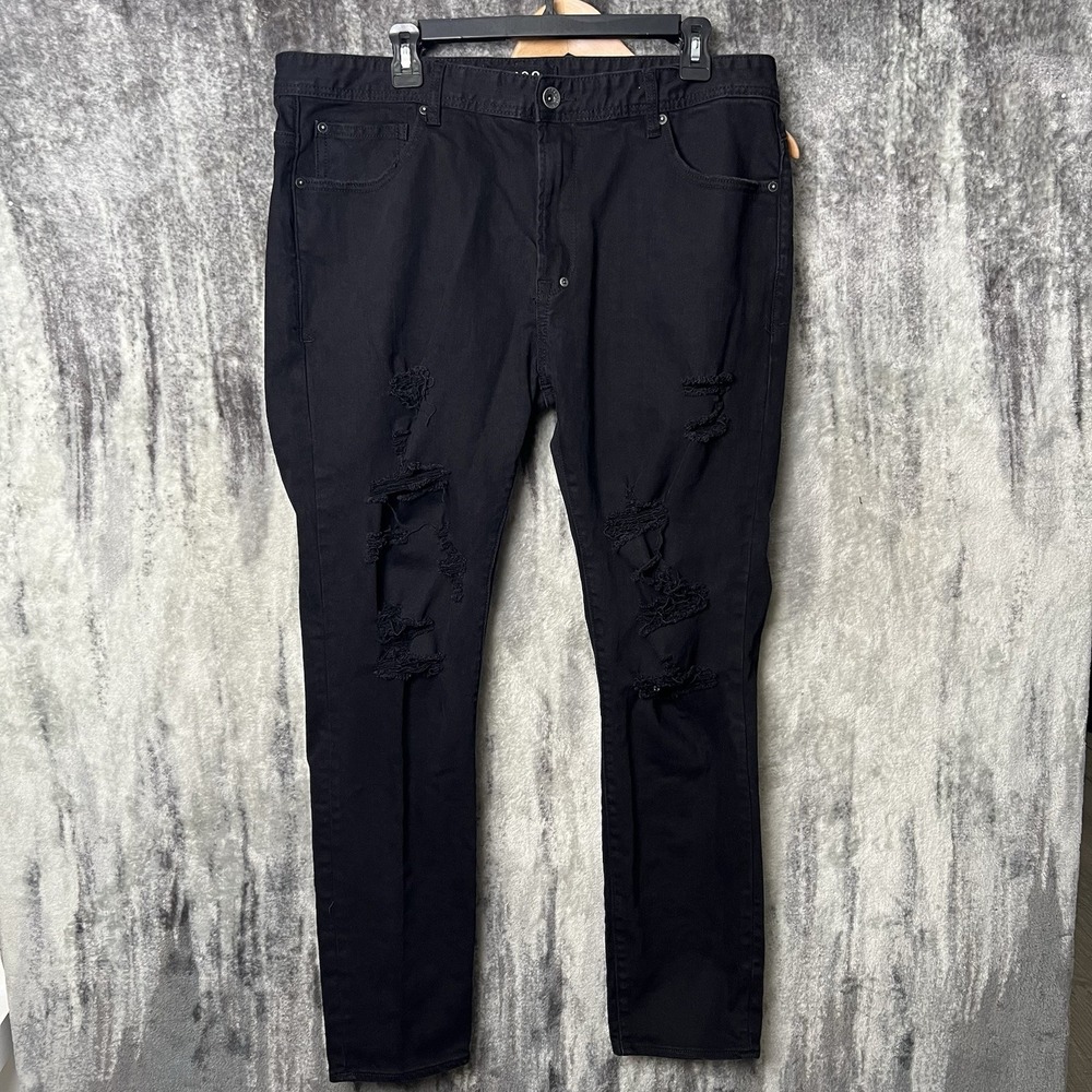 AKOO No Rivals Distressed Pants Men's Size 40 38x30 Streetwear Black